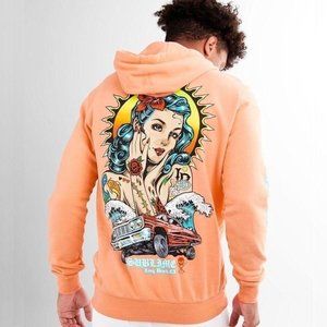 NEW SULLEN RUCA SUBLIME CORAL BAND HOODIE SZ L
